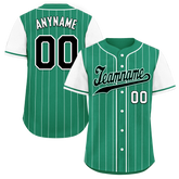 Custom Green White Stripe Fashion Personalized Authentic Baseball Jersey BSBJ01-D017246
